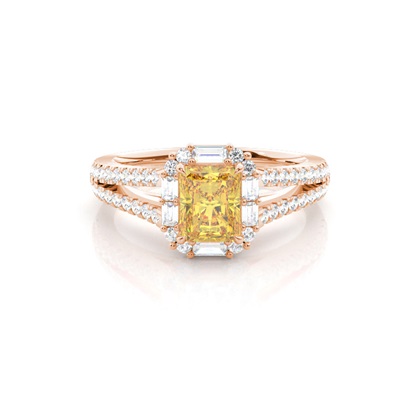 Yellow Diamond Halo Engagement Ring