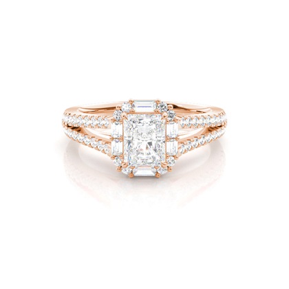 Claw Prong Setting Diamond Halo Engagement Ring