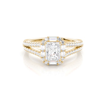 Claw Prong Setting Diamond Halo Engagement Ring