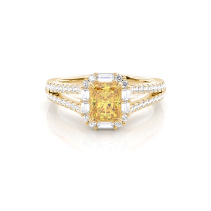 Yellow Diamond Halo Engagement Ring