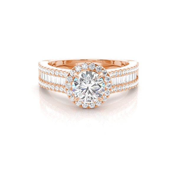 Claw Prong Setting Diamond Halo Engagement Ring