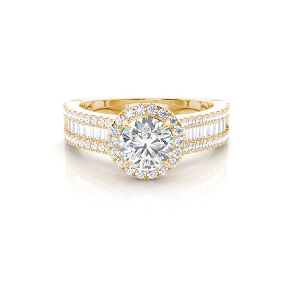 Claw Prong Setting Diamond Halo Engagement Ring