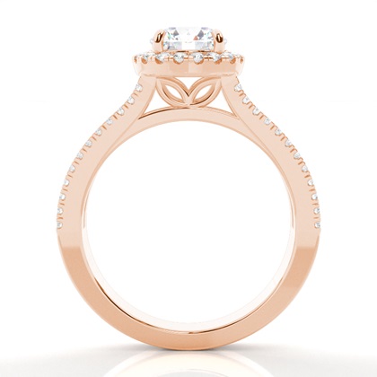 Klaue Krappenfassung Diamant-Halo-Verlobungsring