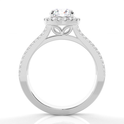 Klaue Krappenfassung Diamant-Halo-Verlobungsring