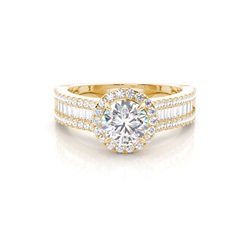 Claw Prong Setting Diamond Halo Engagement Ring