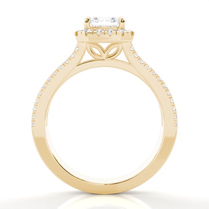 2.00 Carat Gelbgold Halo Verlobungsringe