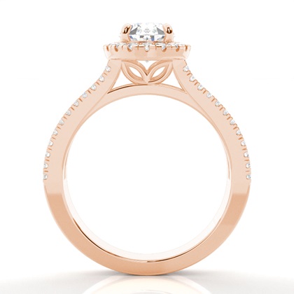 Klaue Krappenfassung Diamant-Halo-Verlobungsring