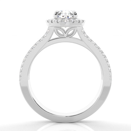 Klaue Krappenfassung Diamant-Halo-Verlobungsring