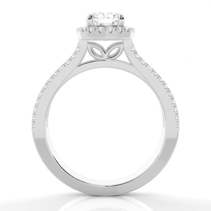 Klaue Krappenfassung Diamant-Halo-Verlobungsring