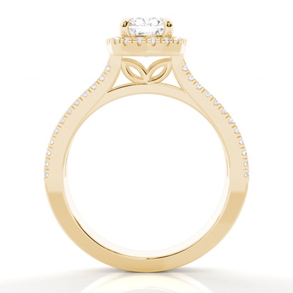 2.00 Carat Gelbgold Halo Verlobungsringe
