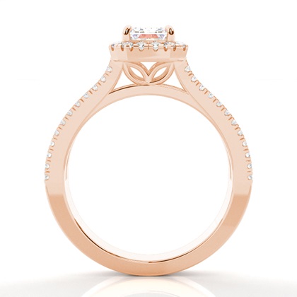 1.00 Carat Rotgold Halo Verlobungsringe