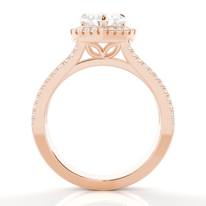 Klaue Krappenfassung Diamant-Halo-Verlobungsring