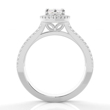 Klaue Krappenfassung Diamant-Halo-Verlobungsring