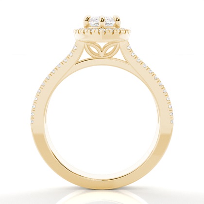 Klaue Krappenfassung Diamant-Halo-Verlobungsring