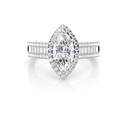 Marquise Halo Diamond Engagement Rings