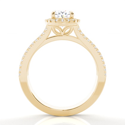 Claw Prong Setting Diamond Halo Engagement Ring