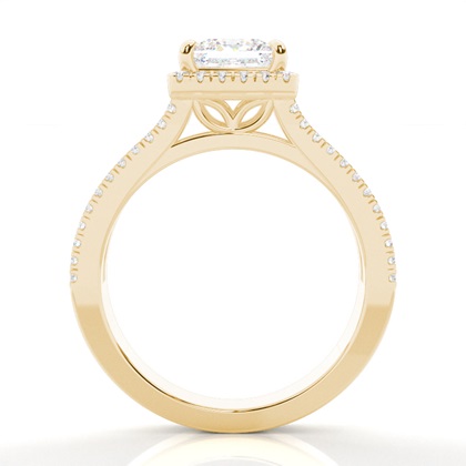 Klaue Krappenfassung Diamant-Halo-Verlobungsring