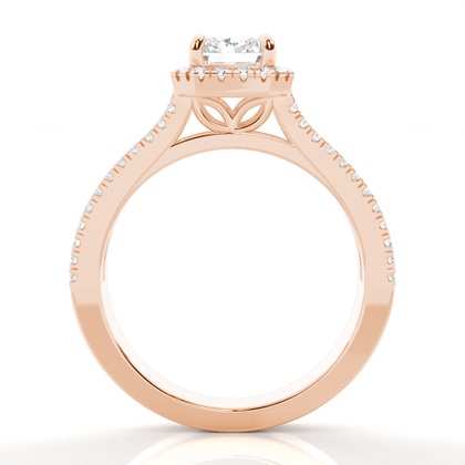 Klaue Krappenfassung Diamant-Halo-Verlobungsring