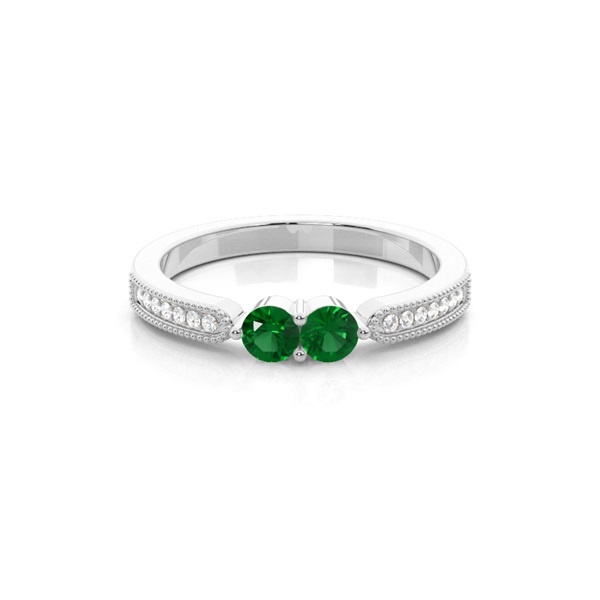 Prong Setting Round Two Stone Ring