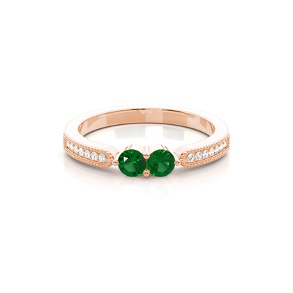 Rose Gold Emerald Diamond Rings