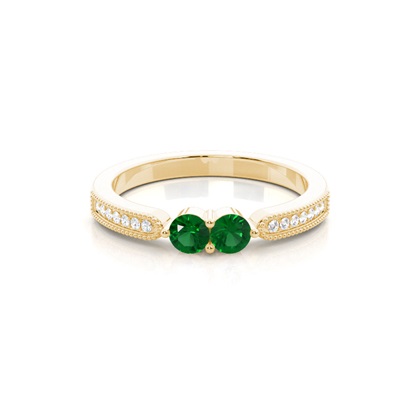 Yellow Gold Emerald Diamond Rings