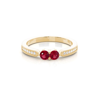 Yellow Gold Ruby Diamond Rings