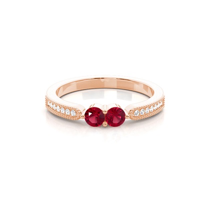 Rose Gold Toi Et Moi Rings Diamond