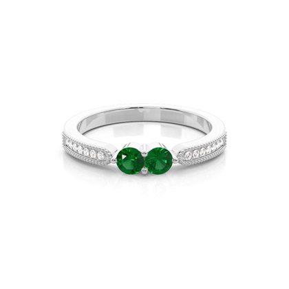 Prong Setting Round Two Stone Ring