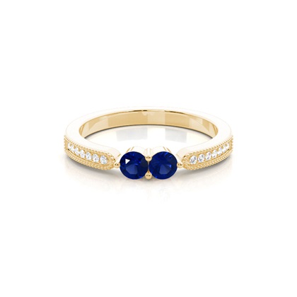 Yellow Gold Two Stone Diamond Rings
