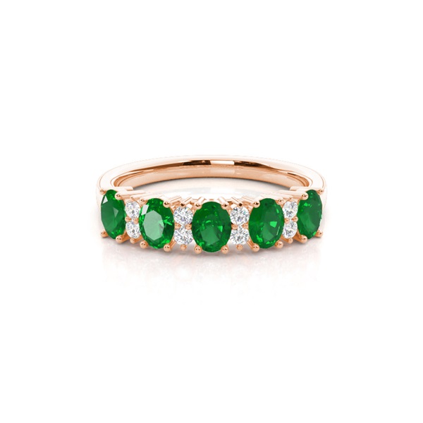 Prong Setting Oval Half Eternity Ring