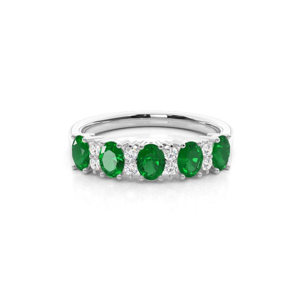 Prong Setting Oval Half Eternity Ring
