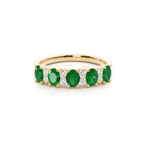 Prong Setting Oval Half Eternity Ring