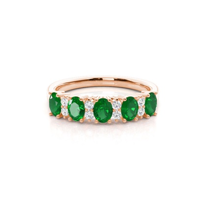 Rose Gold Emerald Diamond Rings