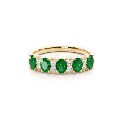 Yellow Gold Emerald Diamond Rings