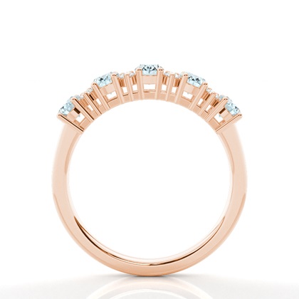 Prong Setting Oval Aquamarine Half Eternity Ring