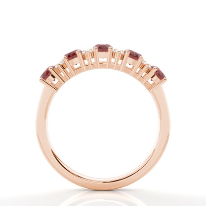 Prong Setting Oval Garnet Half Eternity Ring