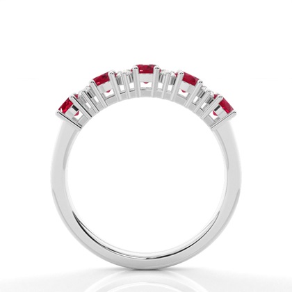 Ovaler halber Ewigkeitsring aus Rubin in Krappenfassung