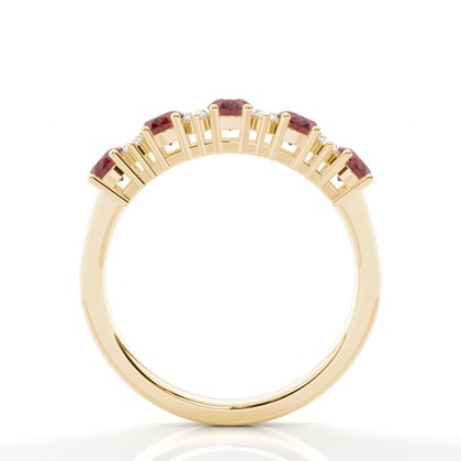 Prong Setting Oval Garnet Half Eternity Ring