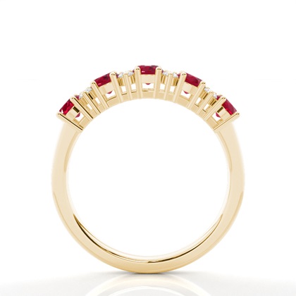 Ovaler halber Ewigkeitsring aus Rubin in Krappenfassung