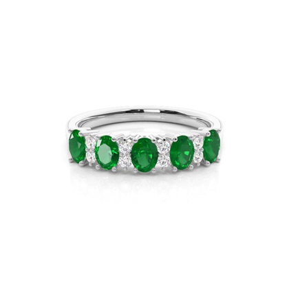 Prong Setting Oval Half Eternity Ring