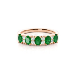 Prong Setting Oval Half Eternity Ring