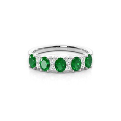 Prong Setting Oval Half Eternity Ring