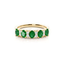Prong Setting Oval Half Eternity Ring