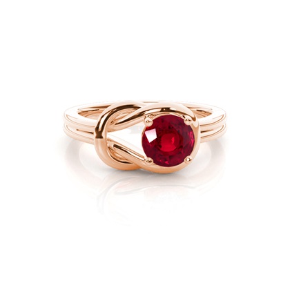 Round Prong Setting Ruby Engagement Ring