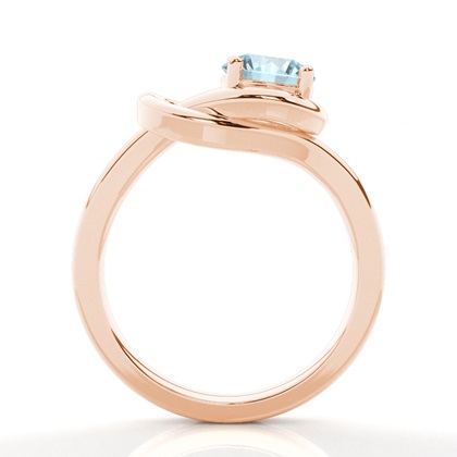 Krappenfassung runder Aquamarin-Verlobungsring