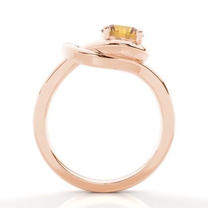 Runder Citrin-Verlobungsring in Krappenfassung