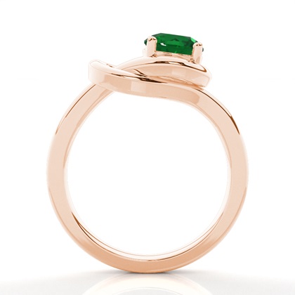 Smaragd Verlobungsring Mit Runder Krappenfassung
