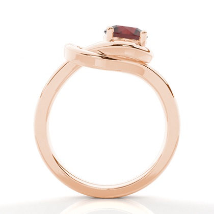 Krappenfassung runder Granat-Verlobungsring