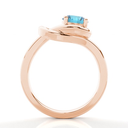 Verlobungsring mit blauem Topas in Krappenfassung