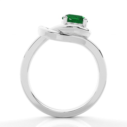 Smaragd Verlobungsring Mit Runder Krappenfassung